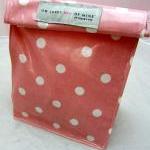 Oilcloth Lunch Bag - Spots - White On Pink