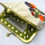 Linen Fabby Purse - Buttons With Heart