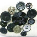 Linen Fabby Purse - Black Buttons